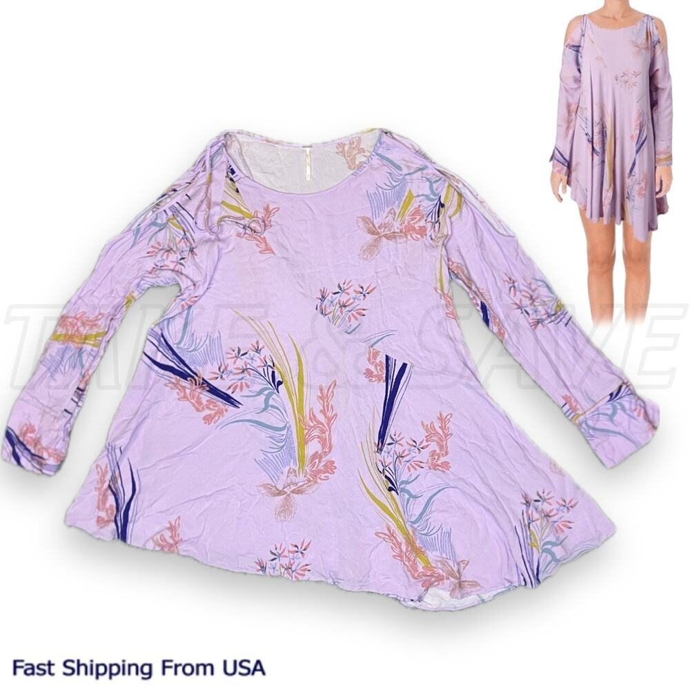 Free People Womens Clear Skies Shift Dress tunic size XS lilac color